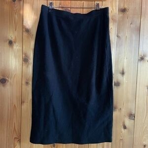 Eileen fisher wool knit midi pencil skirt